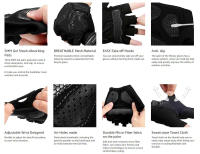 Guantes de ciclismo transpirables, almohadillas de Gel de 5MM, antideslizantes, para ciclismo de montaña y de carretera - details 3