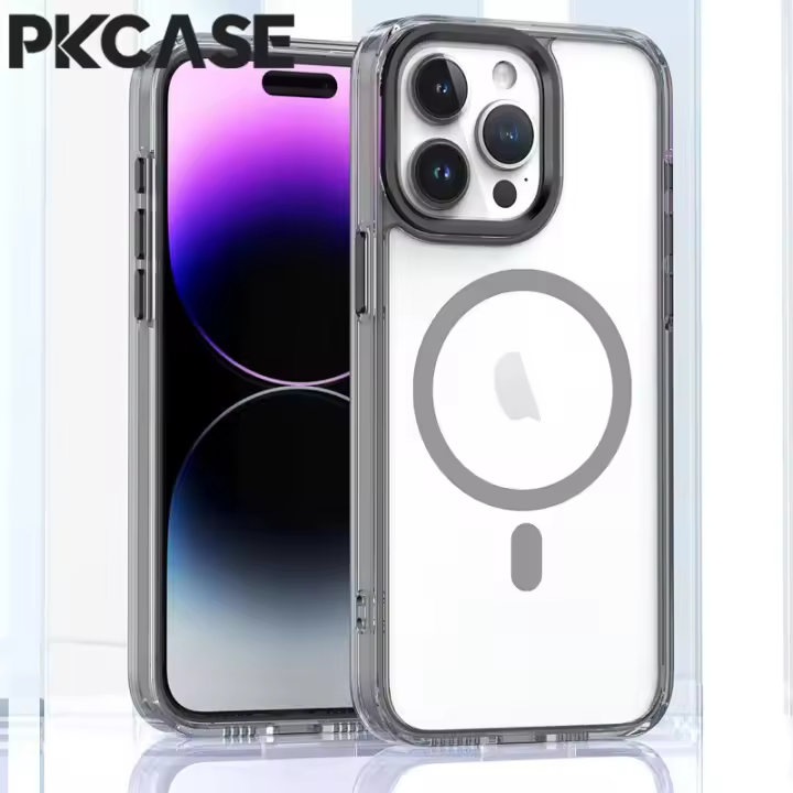 Funda Transparente de Alta Resistencia Pkcase para iPhone Cubierta Magnética Clara para iPhone 16, 15, 14 Plus, 13, 12, 11 Pro Max - 1