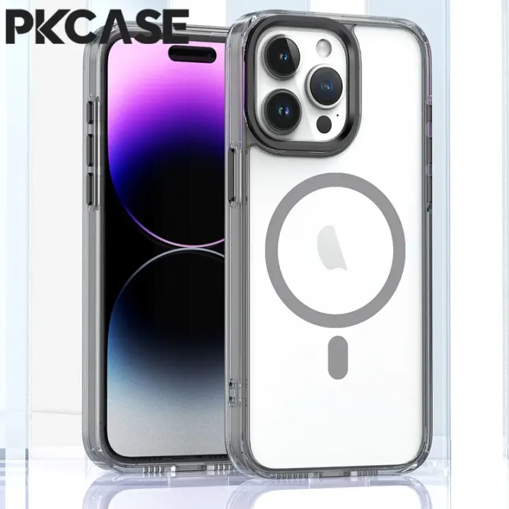 Funda Transparente de Alta Resistencia Pkcase para iPhone Cubierta Magnética Clara para iPhone 16, 15, 14 Plus, 13, 12, 11 Pro Max - 1