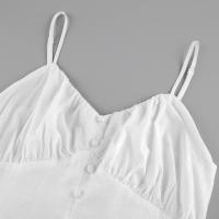 Vestido de Primavera Verde Moda para Mujeres en Algodón y Lino - details 5