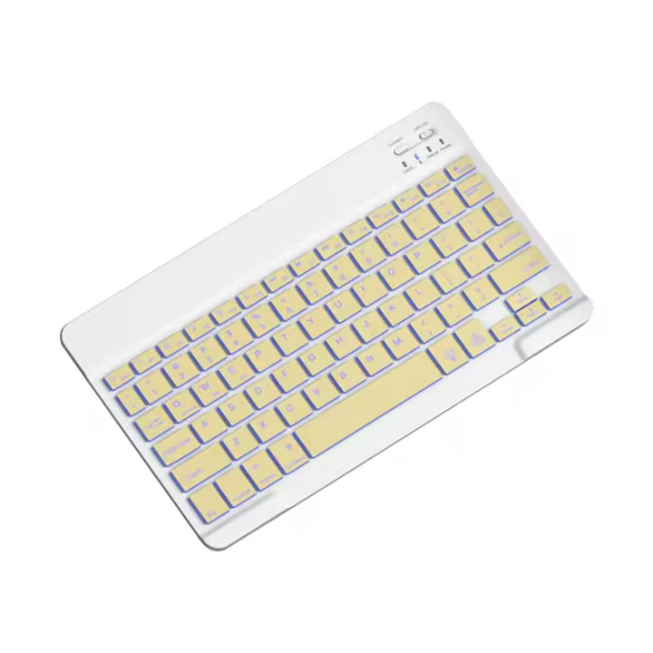 Teclado retroiluminado de 10 pulgadas, Mini teclado silencioso portátil Bluetooth para teléfonos móviles, tabletas y portátiles, teclado inalámbrico C - 1