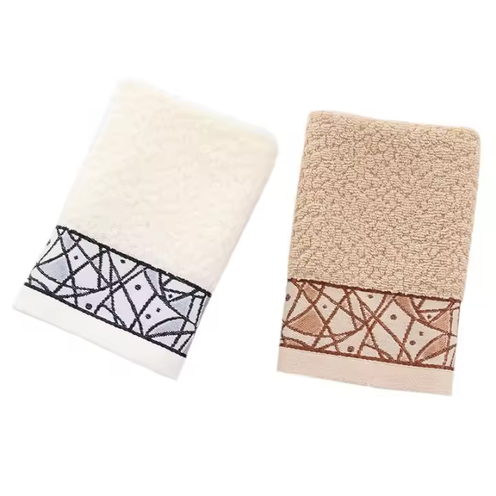Toalla cuadrada de jacquard de algodón puro, toalla cuadrada de regalo de arte, toalla facial absorbente suave - 1