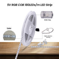 Tira de Luces LED RGB, cinta de diodo Flexible, DC5V, COB, USB, Bluetooth, Control por aplicación, 180LED/m, 5MM, PCB, retroiluminación de TV - details 6