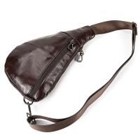Bolso de pecho de cuero de vaca suave para hombres, paquete de pecho de cuero genuino, bandolera pequeña, bolso antirrobo, café - details 22