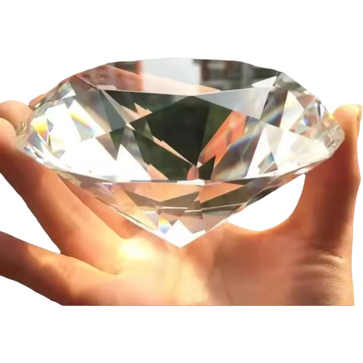 Hermoso juego de regalo de fiesta de artesanías de cristal transparente, ración de diámetro romántico grande - 1