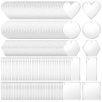 200 piezas de llaveros acrílicos en blanco, colgantes de llavero transparentes de acrílico en blanco para proyectos de manualidades DIY - details 0