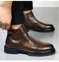 Botas de herramientas de cuero británico de lana con cremallera lateral Botas Chelsea - details 22