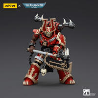 JOYTOY 1/18 figura de acción 40K World Eaters Khorne Berzerker con evisensor Chainaxe Anime modelo militar - details 2
