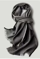 Toalla cuadrada de lana y cachemira con estampado de Chevron para hombre, 28x175cm, regalo de negocios largo de invierno - details 3