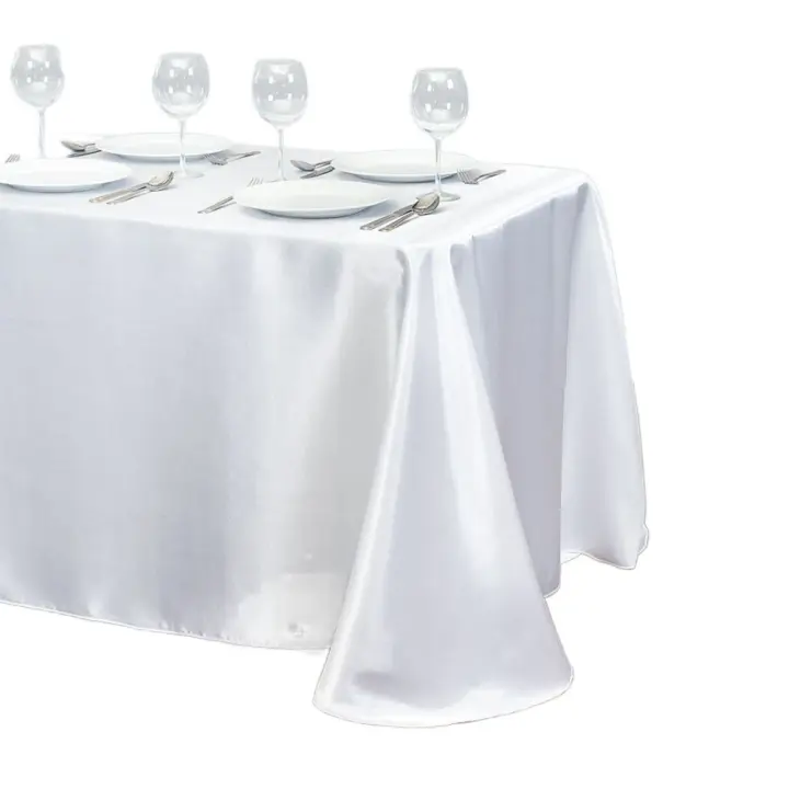 Mantel de satén Rectangular para banquete, decoración de mesa, lavable, grueso, para fiesta de boda - 1