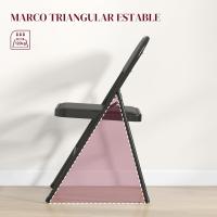 Juego de 2 Sillas Plegables Sillas Abatibles con Respaldo y Estructura de Acero para Salón Oficina Estudio 45x46x78 cm Blanco - details 13