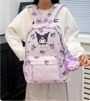 Kuromi - mochilas masculinas y femeninas de gran capacidad, bolsos de computadora resistentes al desgaste, estudiantes de secado - details 6