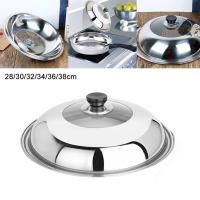 Cubiertas universales para sartén, repuesto de acero inoxidable, tapa para Wok, tapa para olla redonda, cubierta para verduras visualizada - details 0