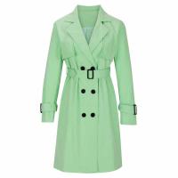 Abrigo de Trench de Moda Casual para Mujer con Cinturón Desmontable y Bolsillos Diseño de Cierre de Doble Botonadura Material Exterior de Poliéster Abrigo de Tren de Largo Medio para Otoño/Invierno - details 17