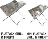 Parrilla y fogata portátiles de acero inoxidable para acampar al aire libre, mochila plana estable. - details 0