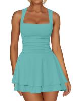 2025 nuevo vestido ajustado sin mangas plisado de verano para mujer - details 4