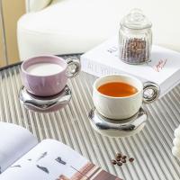 Taza de café platillo cerámica de alto valor creativo ins alto sentido con cuchara crema viento donut taza de desayuno de gama alta - details 2