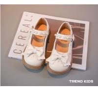 Zapatos de cuero para niñas, calzado de princesa versátil, estilo británico, sencillo, con lazo de perlas, suaves y dulces, 2024 - details 4