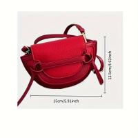 Bolso bandolera ajustable para mujer - Poliéster duradero de color rojo vibrante, compartimento espacioso para teléfono, lápiz labial y documento de identidad - Elegante y funcional para el desplazamiento diario, compras, trabajo - details 0
