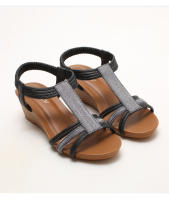 Sandalias romanas de cuña retro para mujer, verano 2025, nuevo estilo étnico, zapatos de viaje ligeros de una sola tira para mujer - details 11