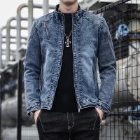 Chaqueta vaquera para hombre, camisa informal estampada azul claro a la moda, chaqueta vaquera negra, chaqueta de primavera para hombre de talla grande - details 4