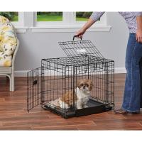 MidWest Homes for Pets Ovation modelo 1924DD Jaula para perros recién optimizada, con doble puerta, bandeja a prueba de fugas, patas protectoras de 60,96 cm de largo, color negro - details 1