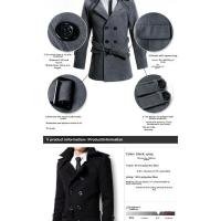 Abrigo de lana para hombre, estilo coreano, informal, doble botella, ajustada, a la moda, otoño 2024 - details 1