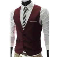 Chalecos para hombre con cuello en V, sin mangas, con botones y bolsillos, chaleco de traje a la moda. - details 6