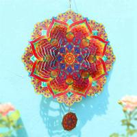 Mandala Wind Spinner Metal 3D giratorio Windchimes arte de lujo jardín colgante decoración al aire libre - details 2