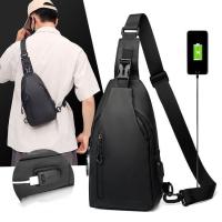 Bolso de hombro impermeable para hombre, bolso cruzado con USB - details 10