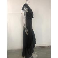 Flamin A Vestido de noche irregular y elegante con volantes y cuello en V - details 10