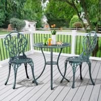 Conjunto de Mesa y Sillas Exterior Juego de Muebles de Aluminio para Jardín Balcón Terraza Blanco,44x44x85,5cm - details 20