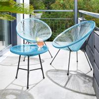 Conjunto de Exteriores de Jardín de Acero 2 Sillas y Mesa de Cristal Resistentes a la Intemperie - details 9