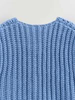 Chaleco de Punto sin Mangas de Moda Coreana para Mujer Cuello en V, Botón Azul, Bolsillos de Adelante, Rojo - details 26