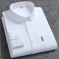 Camisas Oxford de manga larga para hombre, 100% algodón, Color sólido, cuello vuelto, ajuste Regular, ropa diaria para hombre, camisas de fácil cuidado para hombre - details 12