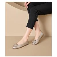 Zapatos de Cuero de Vaca Delgados Pisa Casual de Medio Pliegue Brilla con Diamantes de Imitación - details 13