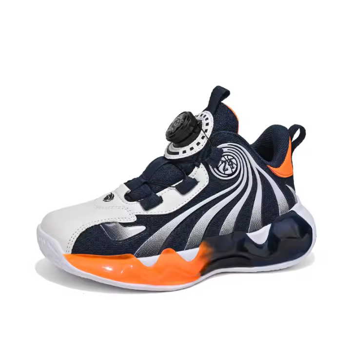 Zapatillas de tenis deportivas para niños y niñas, zapatos de baloncesto de calle de tobillo alto, zapatillas ligeras de fondo suave para correr - 1