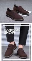 Zapatos de talla grande para hombre, informales, esmerilados, con punta redonda, cruzados, de cuero de ante británico, con cordones, tendencia de moda - details 4