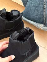 Botas de nieve con plataforma para mujer, parte superior baja, piel de oveja, invierno, nuevas - details 7