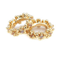Cuentas espaciadoras de latón con flores de 6MM 8MM 10MM color oro de 18K, cuentas de gran tamaño para pulseras, cuentas de alta calidad para la fabricación de joyería DIY y collares. - details 7
