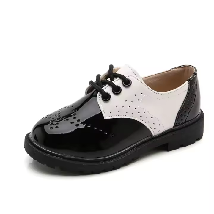 Zapatos planos de cuero para niños, zapatos de baile antideslizantes para actuaciones escolares, zapatos casuales para fiestas, bodas para niños pequeños - 1