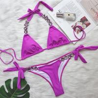 Bikini Sexy de Lujo con Diamantes de Imitación Color Sólido, Divisible, Accesorios de Cadena de Metal - details 22