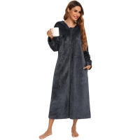 Bata holgada de lana para mujer, ropa de casa cálida - details 24
