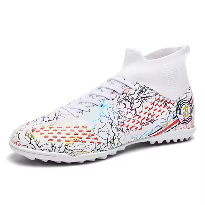 Zapatos de fútbol profesionales FG/TF para adultos, botas de fútbol de Punta larga antideslizantes, tacos altos de tobillo para niños pequeños, zapatillas de fútbol de hierba - 1
