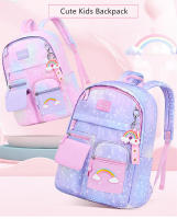 Mochila Arcoíris para niños y niñas, mochila escolar rosa y morada - details 0