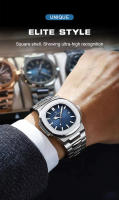Reloj de hombre de cuarzo cuadrado de acero inoxidable con fecha - details 1