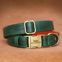 perro personalizado, collares cuero PU personalizados perros, Collar identificación de mascotas acolchado suave para perros - details 8