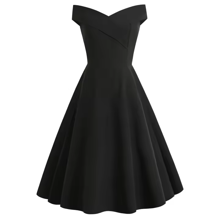 Vestido de cóctel de noche con cuello de una pieza para mujer, vestido de fiesta - 1