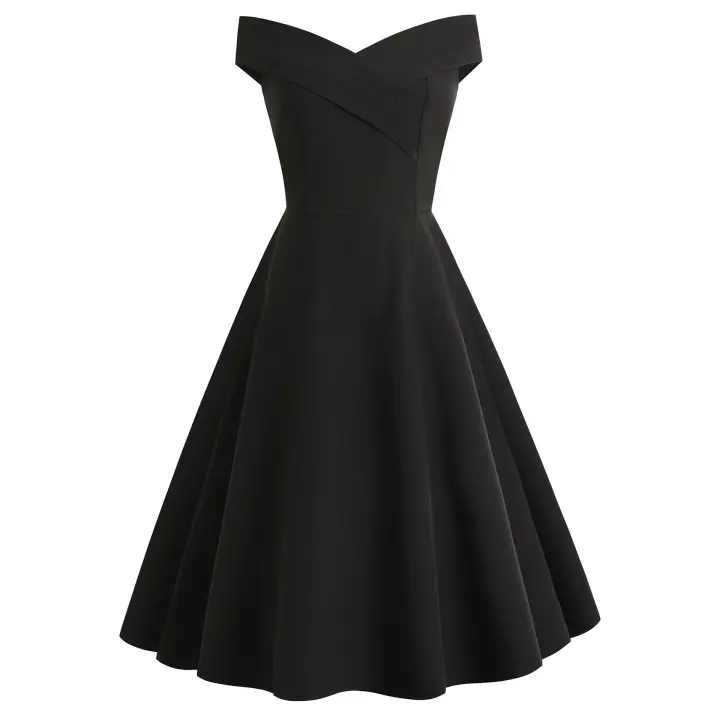 Vestido de cóctel de noche con cuello de una pieza para mujer, vestido de fiesta - 1