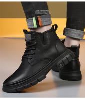 Nuevas botas de trabajo, botas de cuero de moda de caña alta para hombres de estilo británico americano retro - details 16